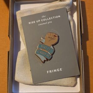 Fringe Studio Rise Up Enamel Pin - Brown and Blue